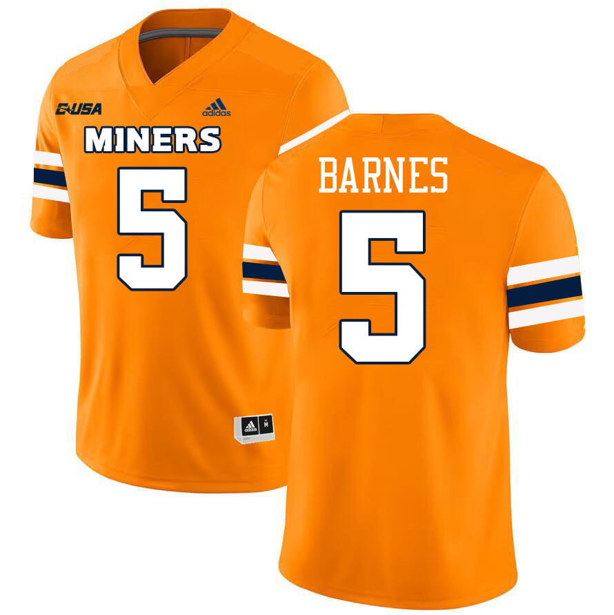 #5 Solo Barnes UTEP Jersey,UTEP Miners College Football Jersey,Uniforms-Orange